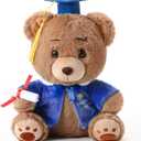 Deekin 10 Inch Graduation Bears Stuffed Animal Class of 2025 Plush Bear in Black Cap Graduation Bear Kindergarten Graduation Gifts Stuffed Bear Plush Bear Toy for Grad Party Decor(Blue)