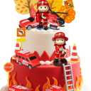 Knana 15Pcs Fire Truck Cake Toppers Fire Truck Birthday Decorations for Firefighter Birthday Party Favors