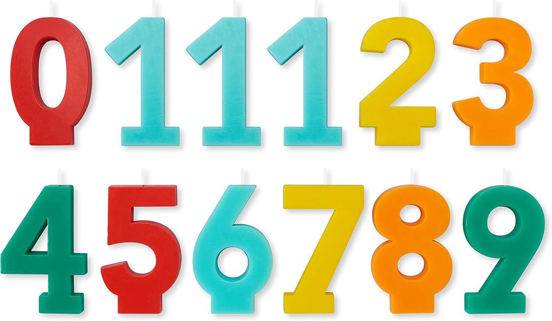 American Greetings Birthday Number Candles, Numbers 0-9 (12-Count)