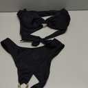 SOLY HUX Women's Halter Bikini Set V Neck Ring Linked Bathing Suit Summer Beach Two Piece Swimsuit, Size L