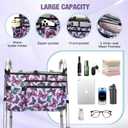 ZHCHG Walker Bag with Cup Holder, Walker Accessories for Seniors Detachable, Foldable Walker Basket with Big Capacity, Best Gift- Purple (Not Fit Rollator Walkers)
