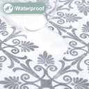 Rectangle Vinyl Table Cloth, Elastic Fitted Flannel Backed Tablecloth, Waterproof Plastic Table Cover Fits 8 Foot Folding Tables for Picnic, Camping, Outdoor (Silver Grey, 30" x 96")