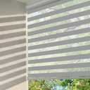 Changshade Cordless Zebra Blinds for Windows, Modern Dual Layer Zebra Blinds with Light Filtering & Privacy Control,Easy Install Zebra Blinds for Indoor Windows,40" W72" H,Grey
