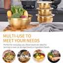 Gold Mixing Bowls with Airtight Lids, Stainless Steel Nesting Mixing Bowls Set of 7, Ideal for Baking, Prepping and Serving Food, Size 7, 3.6, 2.7, 2.1, 1.5, 1.1,0.8 QT, Stackable Design