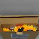 DECEED 6PCS Sunflower Wind Spinners with Stakes 14" W x 29" H Wind Spinners Lawn Pinwheel Rainbow Windmill Outdoor Pinwheels for Yard Decoration (Multicolor）