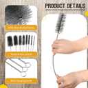 Baderke 16 Inch Long Pipe Cleaning Brush Stainless Steel Bristles Pipe Cleaning Brush Bore Brush Bristles Wire Brush (8 Pcs)