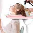 Inflatable Washing Hair Basin,Portable Shampoo Basin, Hair Washing Tray-Medical Shampoo for The Disabled, Pregnant Women, Bedridden and Handicapped, Elderly&Child-Wash While in Wheelchair or Chair at Home