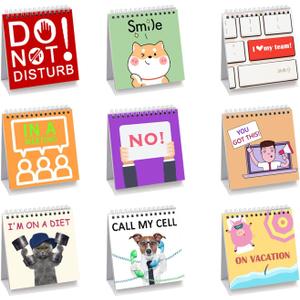 Office Desk Sign,LoYinLo Funny Desk Signs,30 Different Fun and Flip-Over Messages for Present,Office Printed Desk Calendars,A Present for Colleague,Mother's Day, Father's Day,Christmas Day4.7" x 4.7"