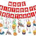 13pcs Funny Birthday Party Pack Suplies, Make Birthdays Great Again Happy Birthday Banner and Swirls Pack Birthday Decorations