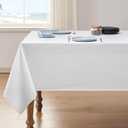 Rectangle Tablecloth Weaved Textured Water Resistant Spill Proof Table Cloth, Decorative Fabric Wrinkle Free Table Cover for Events and Dinner, 60×144 Inch, White