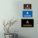 Classic Framed Showers Sign (Black/Silver) - Small 2 Pack
