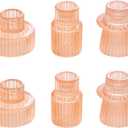 Vixdonos Taper Glass Candlestick Holders Tealight Candle Holders for Table Centerpieces, Wedding Decor and Dinner Party 