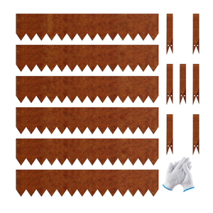 20ft.Cor-Ten Weathering Steel Landscape Edging(6 Pack)-6"x40"- Pre-Rusted Garden Edging with 7 Clips & Gloves - Durable,Flexible, Easy-to-Install for Landscaping,Tree Rings,Lawn & Garden