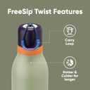 Owala FreeSip Twist Insulated Stainless Steel Water Bottle with Straw for Sports and Travel, BPA-Free, 18-oz, Blue/Green (Camo Cool)