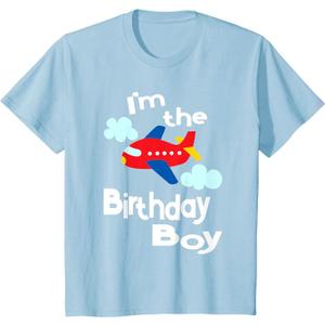 Kids Airplane Birthday Party Outfit - I'm The Birthday Boy T-Shirt, 2T, Blue