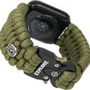 Survival Paracord Watch Band Compatible with Apple Watch Straps Series SE 8/7/6/5/4/3/2/1-42mm 44mm 45mm, Perfect for Men's Outdoor, Military and Tactical Activities (Army Green)