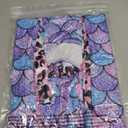 2 Packs Gymnastics Leotards for Girls Mermaid Leopard Dance Leotard Kids Biketard with Shorts (6-7 Years)