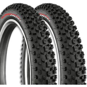Fincci Pair 26x4.0 Fat Bike Tires - Foldable 26 inch Bike Tires with Wear-Resistant Compound,100-559, Fat Tire with Durable Tread Design for Mountain, Hybrid, Dirt Bike, Street Tires for Ebike, 30 TPI (Black)