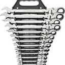 GEARWRENCH 13 Pc. 12 Pt. Flex Head Ratcheting Combination Wrench Set, SAE - 9702D
