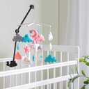 GlikCeil Wooden Baby Crib Mobile Arm 27.17 Inches Cloud Design Adjustable Baby Mobile Hanger for Crib Cot Bed Bassinet Wind Chimes Bed Bell Nursery, Black