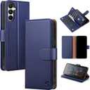 Shieldtop Compatible with Samsung Galaxy A54 5G Wallet Case with Card Holder, Women Men RFID Blocking PU Leather Folio Flip TPU Protective Cover Credit Card Slots, Phone Case for Galaxy A54,Dark Blue