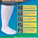 Powbrace 4 Pairs Wide Diabetic Socks for Men Women Plus Size,Lymphedema Socks,Socks for Swollen Feet and Ankles,Edema Socks,Loose Fit Socks,Non-Binding Socks,Bariatric Socks,Hospital Cast Socks-White, One Size