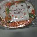 100Pcs Thanksgiving Oval Paper Plates and Napkins Set, 10" x 12" Party Plates,Large Disposable Dinner Plates for Fall Party and Thanksgiving Day