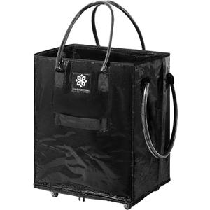 Reusable Grocery Bag with Wheels - Foldable Rolling Tote, Zipper Closure, Heavy-Duty, Eco-Friendly, Carry Up to 70Lbs - Perfect for Shopping, Laundry, Sports Schlepping, and More!