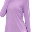 LUYAA Womens 1/4 zip UPF 50+ Sun Shirt SPF Long Sleeve Lightweight UV Protection Clothing Hiking Fishing Outdoor (Small, Purple)