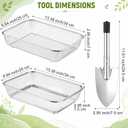 Set of 3 Soil Sifter for Gardening 2 Stainless Steel Sand Rocks Compost Soil Sieve with 1 Trowel 1/4 Inch 1/8 Inch Mesh Dirt Sifter for Gravel Potting Sawdust (EXP 09/26/30)
