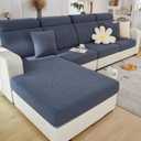 Yoovat Couch Cushion Covers for Sofa Couch Covers Wear-Resistant Universal Sofa Cover Washable Stretch for Sectional Slipcovers (Texture-Gray Blue,Back Cover M)