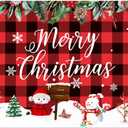 LHLJOYU Christmas Doormat Snowman Christmas Tree Red Black Plaid Fun Front Door Mat Non-Slip Rubber Backing Welcome Mat Floor Mat Indoor Outdoor (19.7"x31.5", Red and Black Buffalo Plaid) (2'8" x 1'8" (Rectangular)