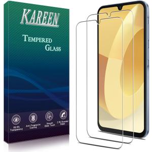 KAREEN 2-Pack Screen Protector for Samsung Galaxy A15 5G Tempered Glass, Anti Scratch, Bubble Free, 9H Hardness, Easy to Install (Clear)