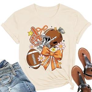 Football Shirts for Women – Game Day Shirt Sunday Funday Football Season Tee Tops M