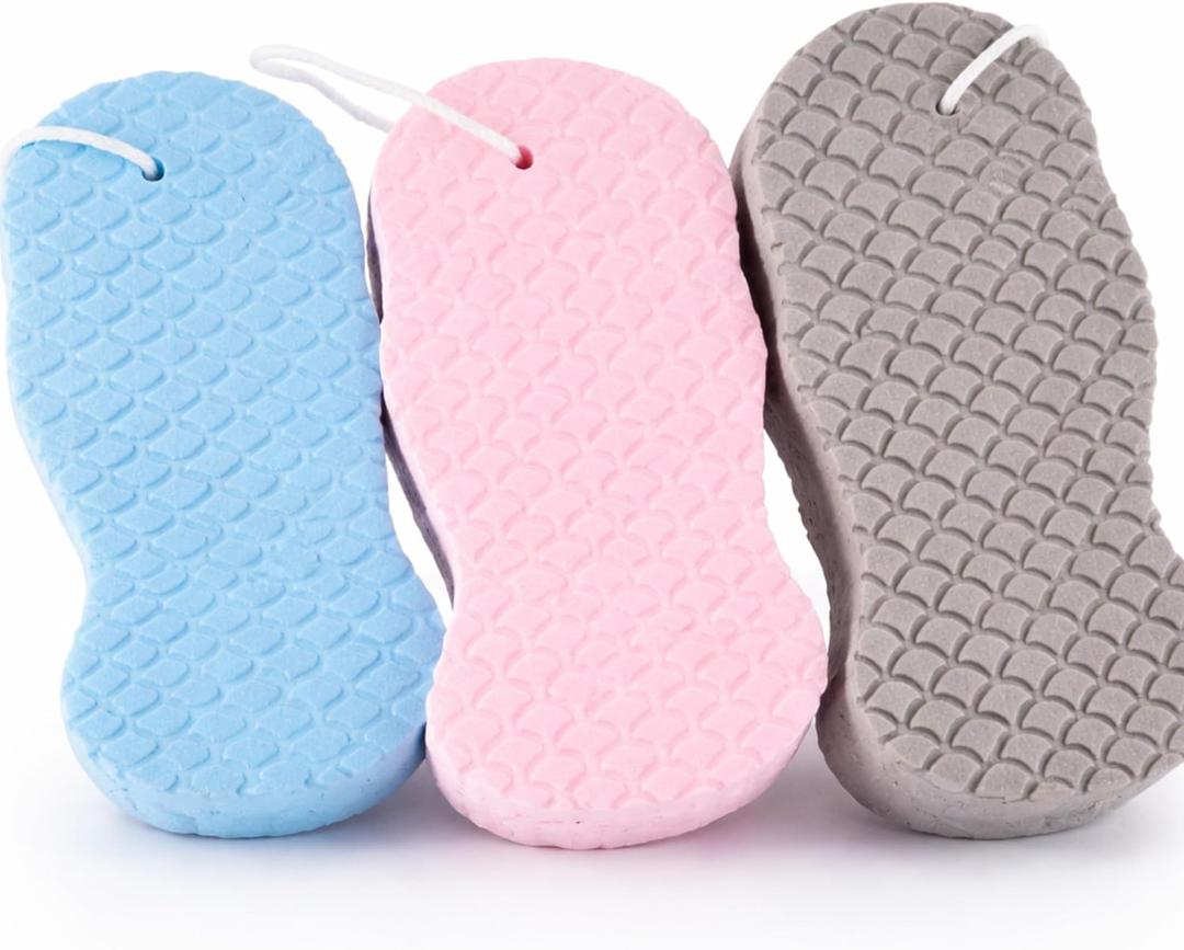 8 x 3D Magic Body Scrubber Exfoliator Bath Sponge, Super Soft Shower Exfoliating Dead Skin Remover for Adults, Children & Pregnant Women, Skin Friendly &Reusable for All Skin Types(Blue+Pink+Gray) 3 Pack