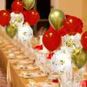 Graduation Decorations Red Gold 2026 /Red Gold Graduation Party Decorations/Birthday Party Picnic Party Wedding/Christmas 2 Sets Table Centerpiece Balloon Stands Valentines Day Backdrop