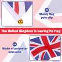 PartyKindom Union Jack Flags on Sticks Polyester Handheld Fifty Pack