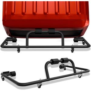 Adjustable Hard Top Carrier Hardtop Storage Cart Compatible with 1976-2025 Jeep Wrangler JK JL YJ TJ JKU JLU Unlimited and Newer Jeep Wrangler CJ-7 Sliding Bracket Rack Movable, 2/4 Door-Black