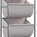STORAGE MANIAC Vertical Rolling Laundry Hamper, 4 Section Laundry Sorter with Wheels and 2 Breaks, 4-tier Laundry Baskets for Small Space, Dorm, Laundry Room, Closet, Bathroom, Gray 4-tier