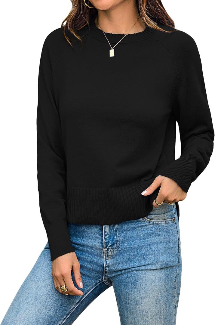 Totatuit Women Cute Cropped Sweater Mock Neck Long Sleeve Lightweight Knit Loose Pullover Sweaters 2025 Fall Trendy Outfits (Beige, L)
