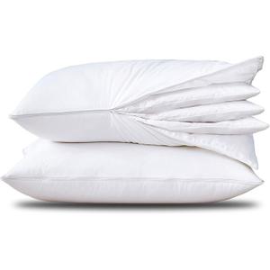 Three Geese Adjustable Layer Goose Feather Pillow,Assemblable Bed Pillow,100% Soft Cotton Cover,Good for Side and Back Stomach Sleeper, Standard/Queen Size,Packaging Include 2 Pillows.