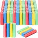 120 Pcs Sidewalk Chalks Set in 30 Count 4 Colors Non Toxic Jumbo Chalk for Party Gift Outdoor Art Play Painting (Red, Yellow, Blue, Fruit Green,Classic)