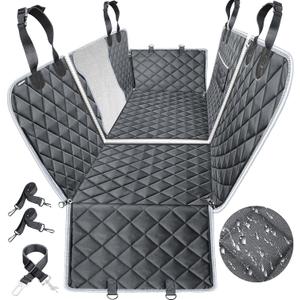 URPOWER 6-in-1 Dog Car Seat Cover for Back Seat, Waterproof Dog Car Hammock with Mesh Window & Side Flap, Pet Backseat Protector for Car, SUV, Truck (Standard (54" W x 58" L ), Black with Gray)