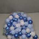 GOGOSO Ball Pit Balls for Toddler, Baby Plastic Playballs Kids Soft Pastel Pelotas Non-Toxic BPA-Free Pearl Blue+Light Blue+White 100 Balls