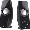 Cyber Acoustics CA-2050 2.0 Speaker System, 3.5mm Stereo Multimedia Desktop Computer Speaker, Separate headphone output, volume control, power on and off (CA-2050) CA-2050 Powered Speaker Systy