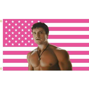 Josh American Flag Wall Tapestry, Pink Allen Wall Art Poster Fans Gift Merch, 3x5 Feet, Modern Patriotic Decor with Brass Grommets