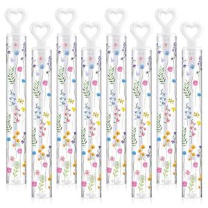 Rotatingpals 60 Pcs Wildflower Mini Bubble Wands Bulk Wildflower Party Supplies Flower Bubble Party Favors for Wedding Birthday Gifts Goodie Bag Stuffers Prizes