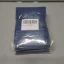 2 x Lecloud Leia Dusty Blue Sheer Valance for Windows 14 Inch Length 2 PCS, Dual Rod Pockets Living Room Bedroom Short Curtains, Jacquard Clip Textured Leaf Window Treatments, 40 W x 14 L