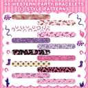 2 x Junkin 48 Pcs Western Cowgirl Party Favors Birthday Decorations Pink Disco Cowgirl Slap Bracelets Kids Horse Birthday Party Goodie Bags Stuffers for Western Girls Theme Rodeo Bachelorette Prizes