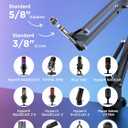 InnoGear Boom Arm Microphone Mic Stand for Blue Yeti HyperX QuadCast SoloCast Snowball Fifine Shure SM7B and Other Mic, (Black, Standard)